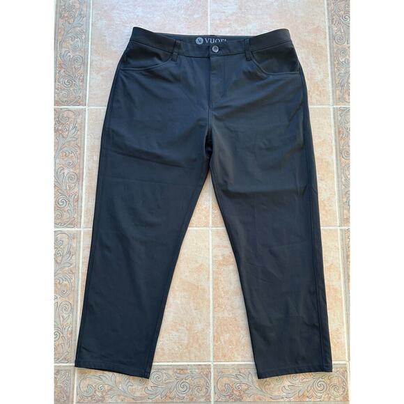Vuori move and be moved crop Black chino pants Men‎ size 35" x 25.5" - Picture 1 of 11